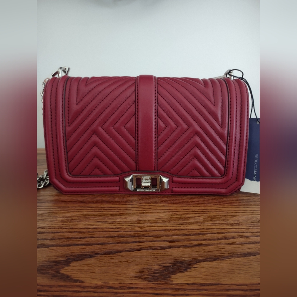 Rebecca Minkoff Geo Quilted Love Crossbody Shoulder Bag